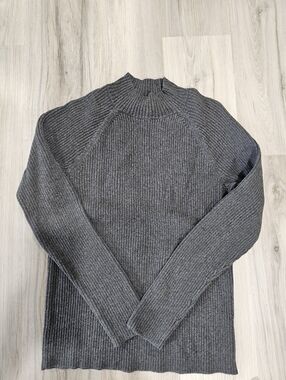 Studio Works Gray Ribbed Turtleneck Sweater Loose Fit